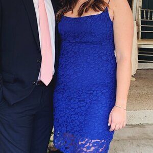 Bardot Blue Lace Knee Length Dress